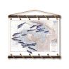 Toile tendue carte marine peinte - De la pointe de Saint Gildas au goulet de Fromentine - avec poissons
