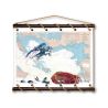 Toile tendue carte marine peinte - De Quiberon au Croisic
