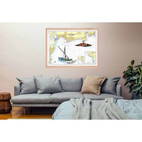 Carte marine peinte - Abords de Saint Raphaël