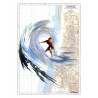 Carte marine peinte sur papier - Le tube de Cap Breton