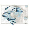 Carte marine peinte sur papier - Escadrille de pêche à Pornic