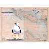 Carte marine peinte sur papier - Fleur de sel à Oléron