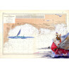 Carte marine peinte sur papier - Sortie du chenal des Needles