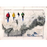 Carte marine peinte sur papier - Pêche à pied à Perros Guirec