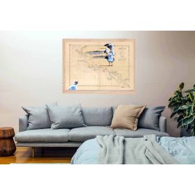 Carte marine peinte sur papier - Côte sauvage