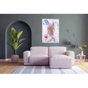 Carte marine peinte sur papier - Rascasse en Corse