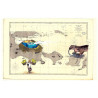 Carte marine peinte sur papier - Ile de Java