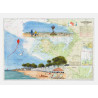 Carte marine peinte sur papier - Promenade à Noirmoutier