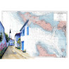 Toile sur chassis bois carte marine peinte - Visite d'Ars en Ré