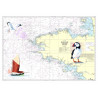 Toile sur chassis bois carte marine peinte - Bretagne