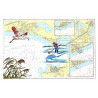 Toile sur chassis bois carte marine peinte - Golfe d'Aigues Mortes
