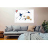 Toile sur chassis bois carte marine peinte - Tahiti en vue !