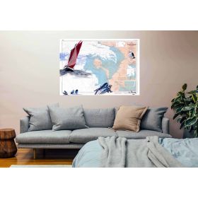 Toile sur chassis bois carte marine peinte - En vue de Noirmoutier