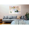 Toile sur chassis bois carte marine peinte - Thonier de la Rochelle