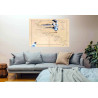 Toile sur chassis bois carte marine peinte - Côte sauvage