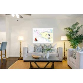 Toile sur chassis bois carte marine peinte - Bretagne