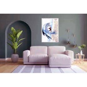 Toile sur chassis bois carte marine peinte - Le tube de Cap Breton