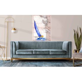 Toile sur chassis bois carte marine peinte - Vent d'est à Hourtin