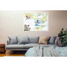 Toile sur chassis bois carte marine peinte - Golfe d'Aigues Mortes