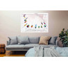 Toile sur chassis bois carte marine peinte - Bouchons dans le Golfe de Gascogne