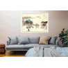 Toile sur chassis bois carte marine peinte - Ile de Java