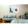 Toile sur chassis bois carte marine peinte - Réunion de feu