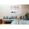 Toile sur chassis bois carte marine peinte - Echouage à la Rochelle