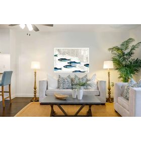 Toile sur chassis bois carte marine peinte - En sortant de Lorient