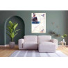 Toile sur chassis bois carte marine peinte - Lundy island