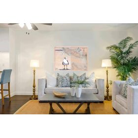 Toile sur chassis bois carte marine peinte - Fleur de sel à Oléron
