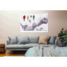 Toile sur chassis bois carte marine peinte - Pêche à pied à Perros Guirec