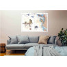 Toile sur chassis bois carte marine peinte - Tours de la Rochelle