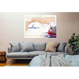 Toile sur chassis bois carte marine peinte - Sortie du chenal des Needles