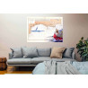 Toile sur chassis bois carte marine peinte - Sortie du chenal des Needles