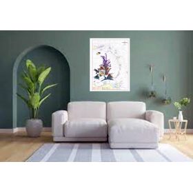 Toile sur chassis bois carte marine peinte - Croisière de Puerto Rico à Trinidad