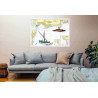 Toile sur chassis bois carte marine peinte - Abords de Saint Raphaël