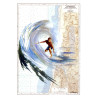 Toile sur chassis bois carte marine peinte - Le tube de Cap Breton