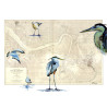 Toile sur chassis bois carte marine peinte - Escadrille charentaise