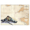 Toile sur chassis bois carte marine peinte - Gardien de la manche