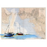 Toile sur chassis bois carte marine peinte - Echouage à la Rochelle