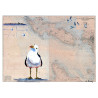 Toile sur chassis bois carte marine peinte - Fleur de sel à Oléron