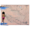Toile sur chassis bois carte marine peinte - Jeux de plage à la Tranche sur mer