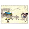 Toile sur chassis bois carte marine peinte - Ile de Java