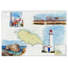 Toile sur chassis bois carte marine peinte - Balade à l'Île d'Yeu