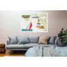 Toile sur chassis bois carte marine peinte - Côte de lumière