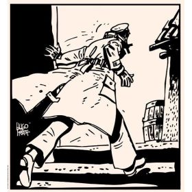 Tee shirt Corto Maltese - Fuir - bleu - manches courtes