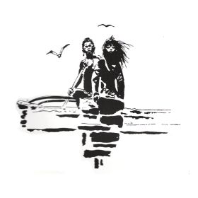Tee shirt Corto Maltese - Pirogue - bleu - manches courtes