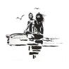 Tee shirt Corto Maltese - Pirogue - bleu - manches courtes
