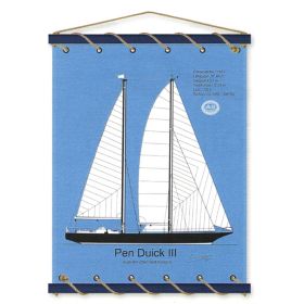 Toile tendue coton Pen Duick 3 - bleu