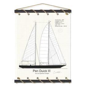 Toile tendue coton Pen Duick 3 - écru